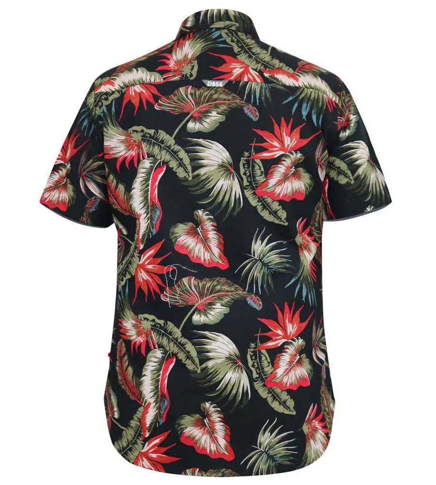 D555 Mens Hawaiian Print Short Sleeve Shirt (LENNOX)